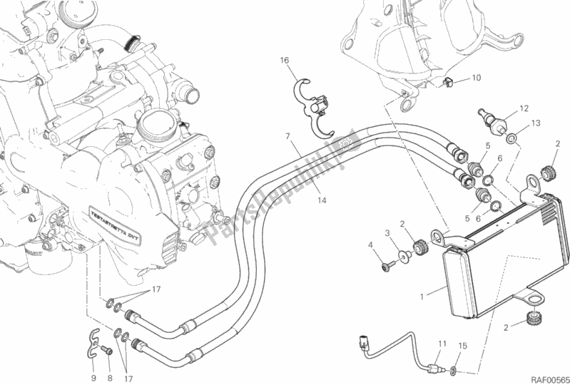 Alle onderdelen voor de Olie Koeler van de Ducati Multistrada 1200 ABS USA 2015